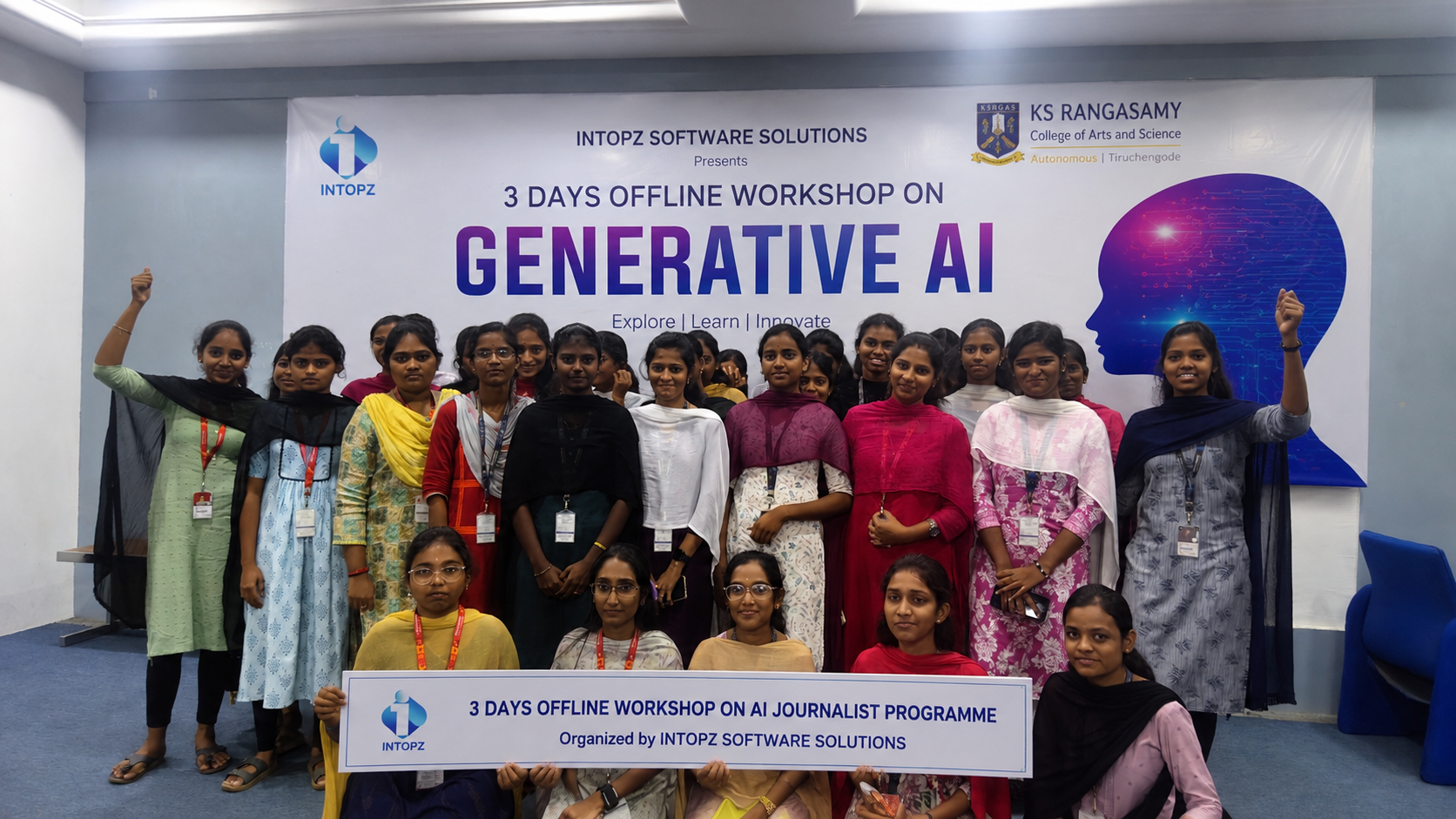 Students at the 3-day offline Generative AI workshop